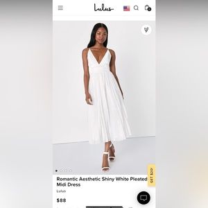 COPY - Lulu’s romantic aesthetic shiny pleated midi dress